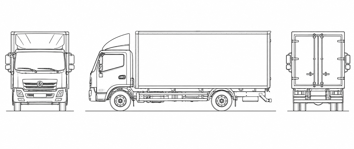 Схема кузова фургона Dongfeng
